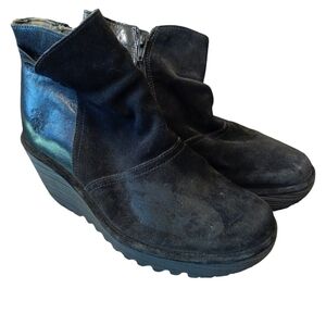 Fly London black suede boots size EUR 40/USA 8.5